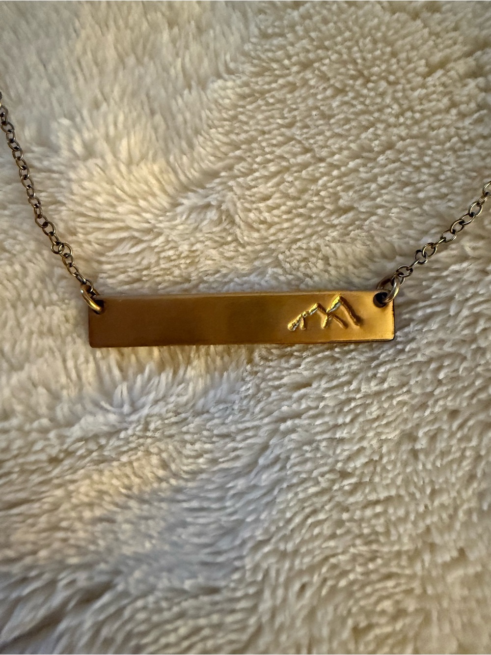 Gold Bar Mountain Pendant Necklace